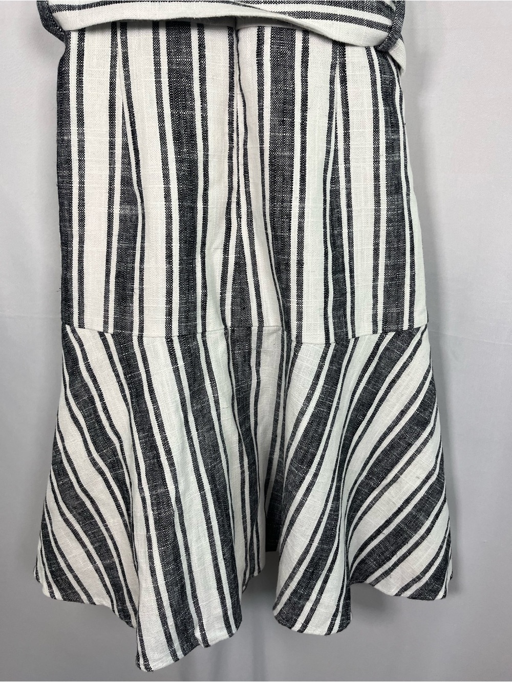 J crew striped linen blend belted fit & flare dress sz 2 coastal Americana - Picture 9 of 11